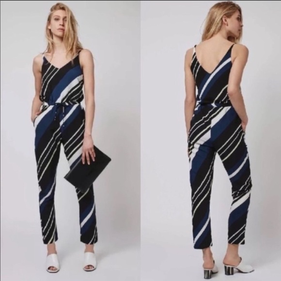 Topshop Stripe Jumpsuit - Picture 1 of 6